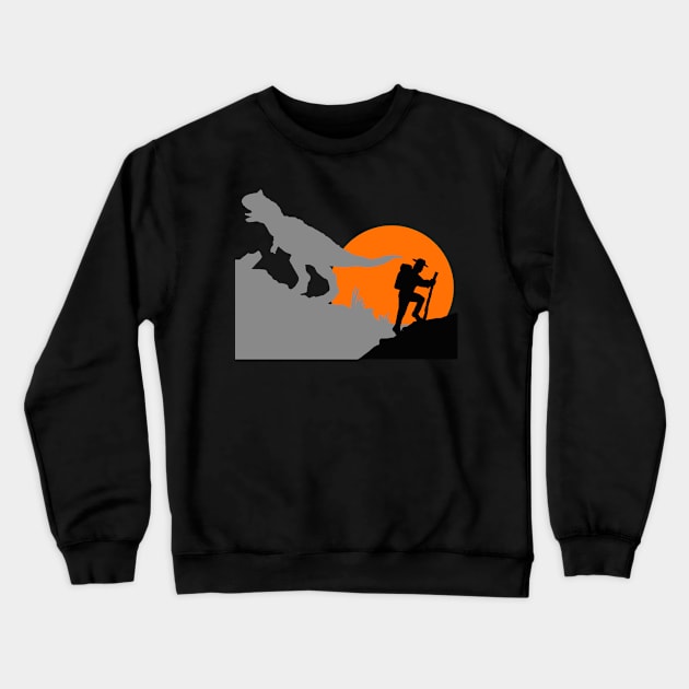 Hiking and a Carnotaurus Crewneck Sweatshirt by SNK Kreatures